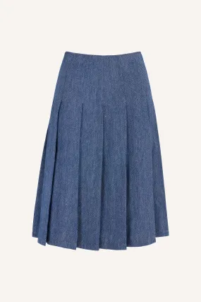 Beryl Skirt in Indigo Linen Denim