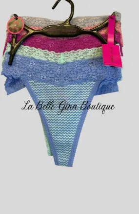 Betset Johnson 5 pack lace cotton thong