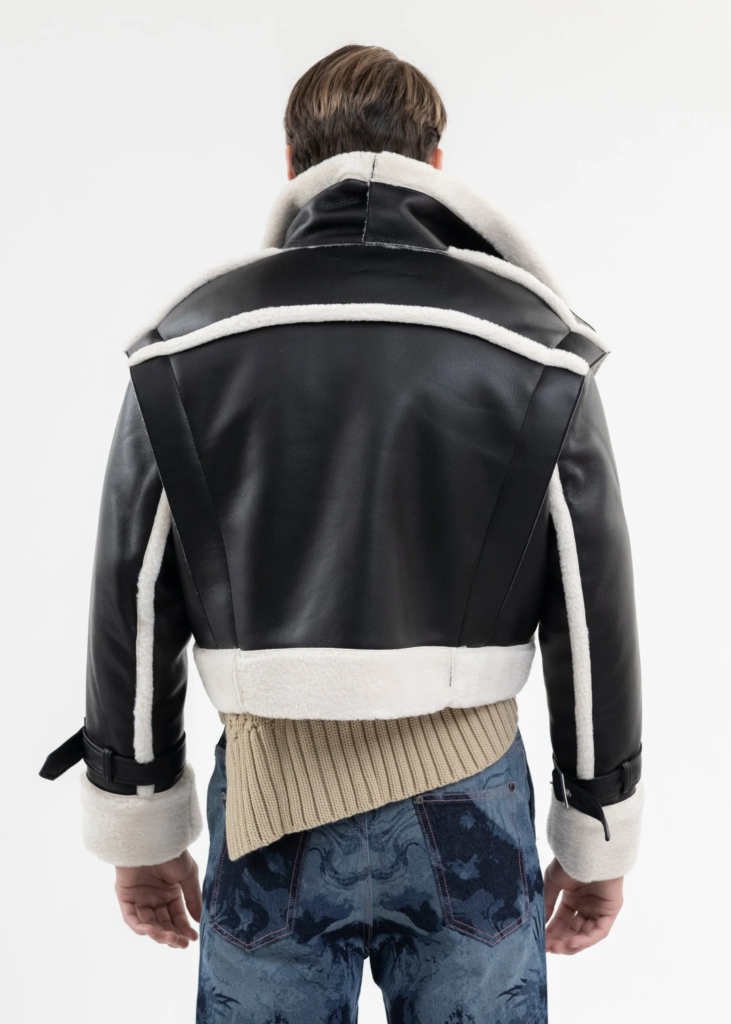BLACK DOUBLE SIDE SHERPA JACKET