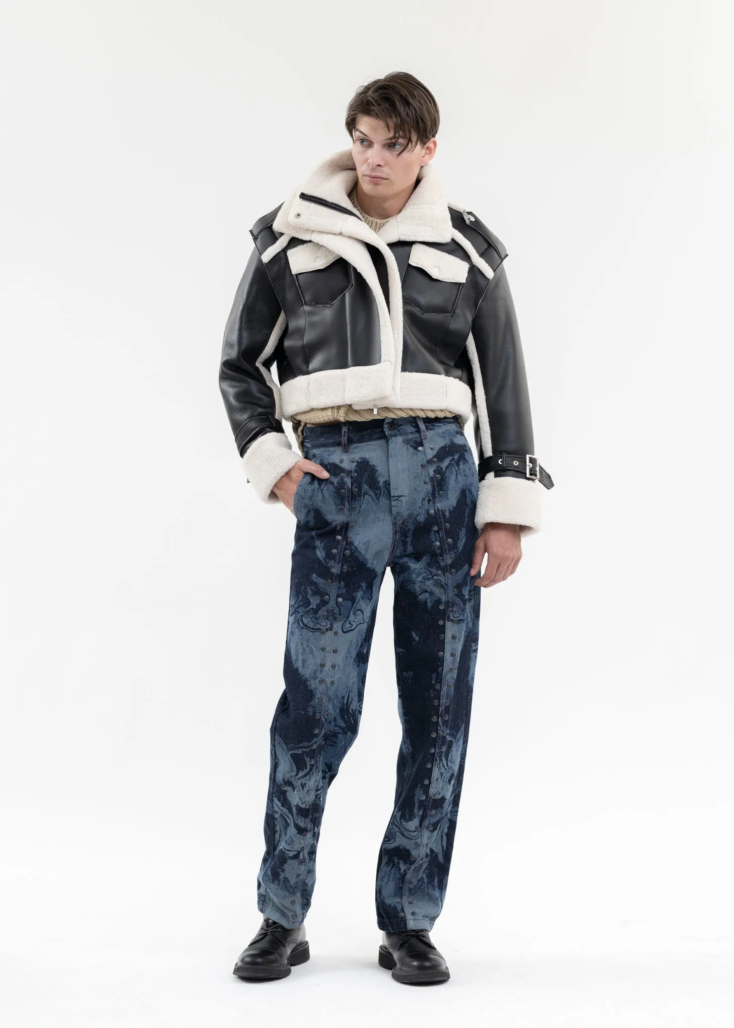 BLACK DOUBLE SIDE SHERPA JACKET