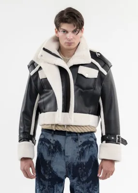 BLACK DOUBLE SIDE SHERPA JACKET