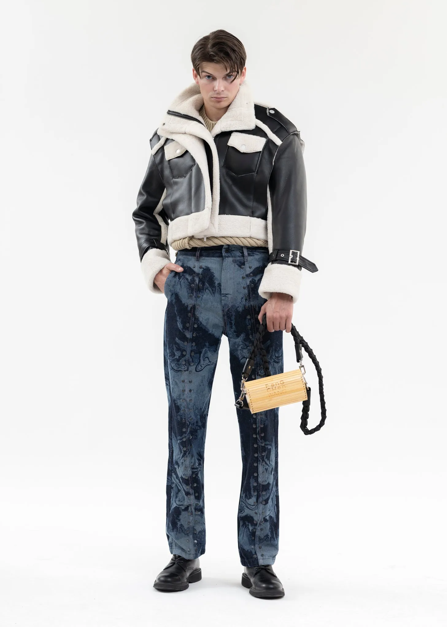 BLACK DOUBLE SIDE SHERPA JACKET