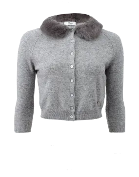 Fur Collar Cardigan