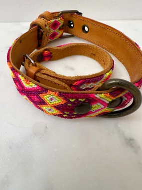 Huichol Fully Embroidered Dog Collar S5