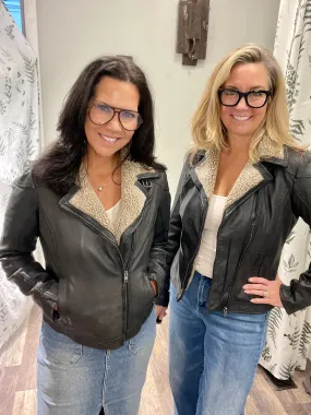 Mauritius Jenja CF Navy Leather Jacket - MEDIUM