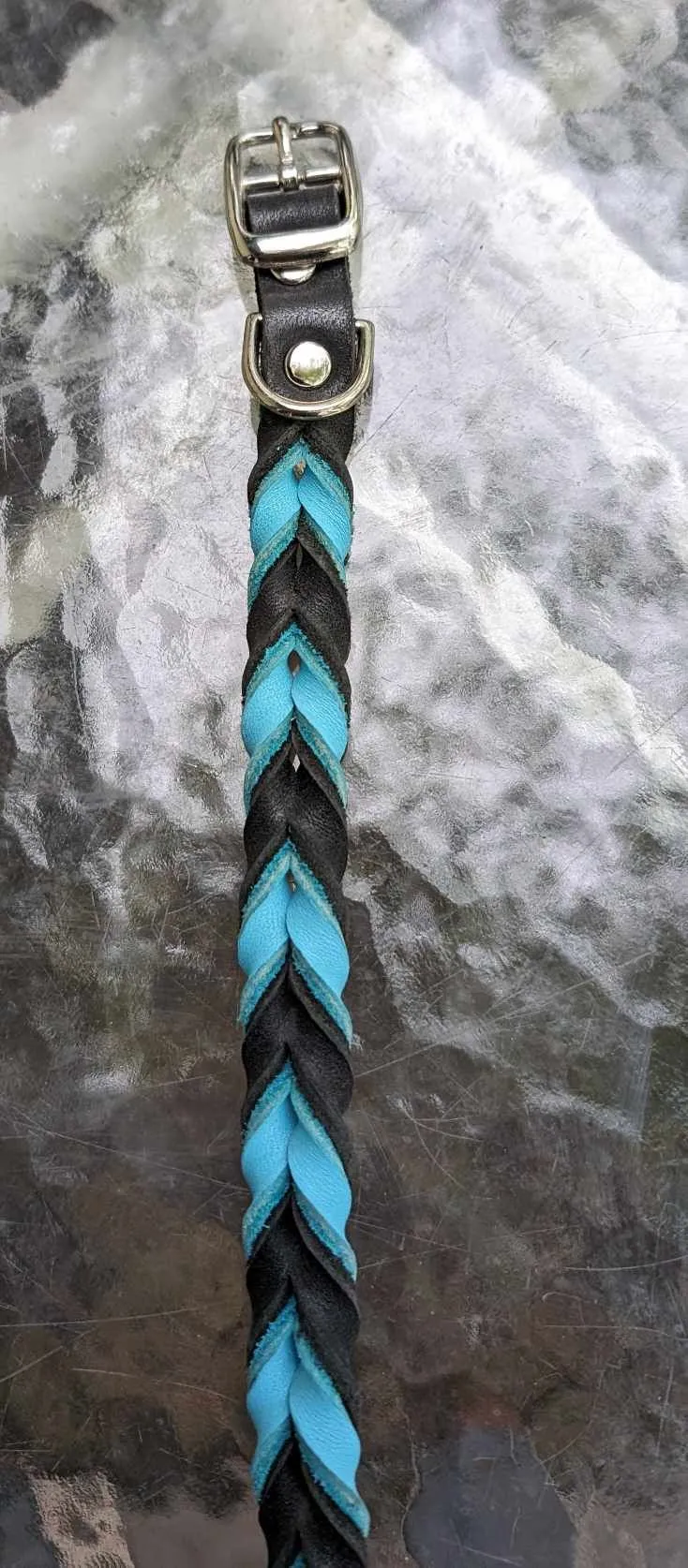 SALE! Shop worn Braided Latigo Leather Collars - SIZE 16 (fits 13.5"-16")