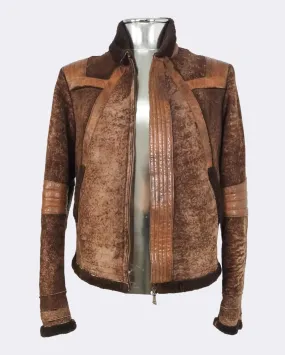 Short Shearling Leather Jacket