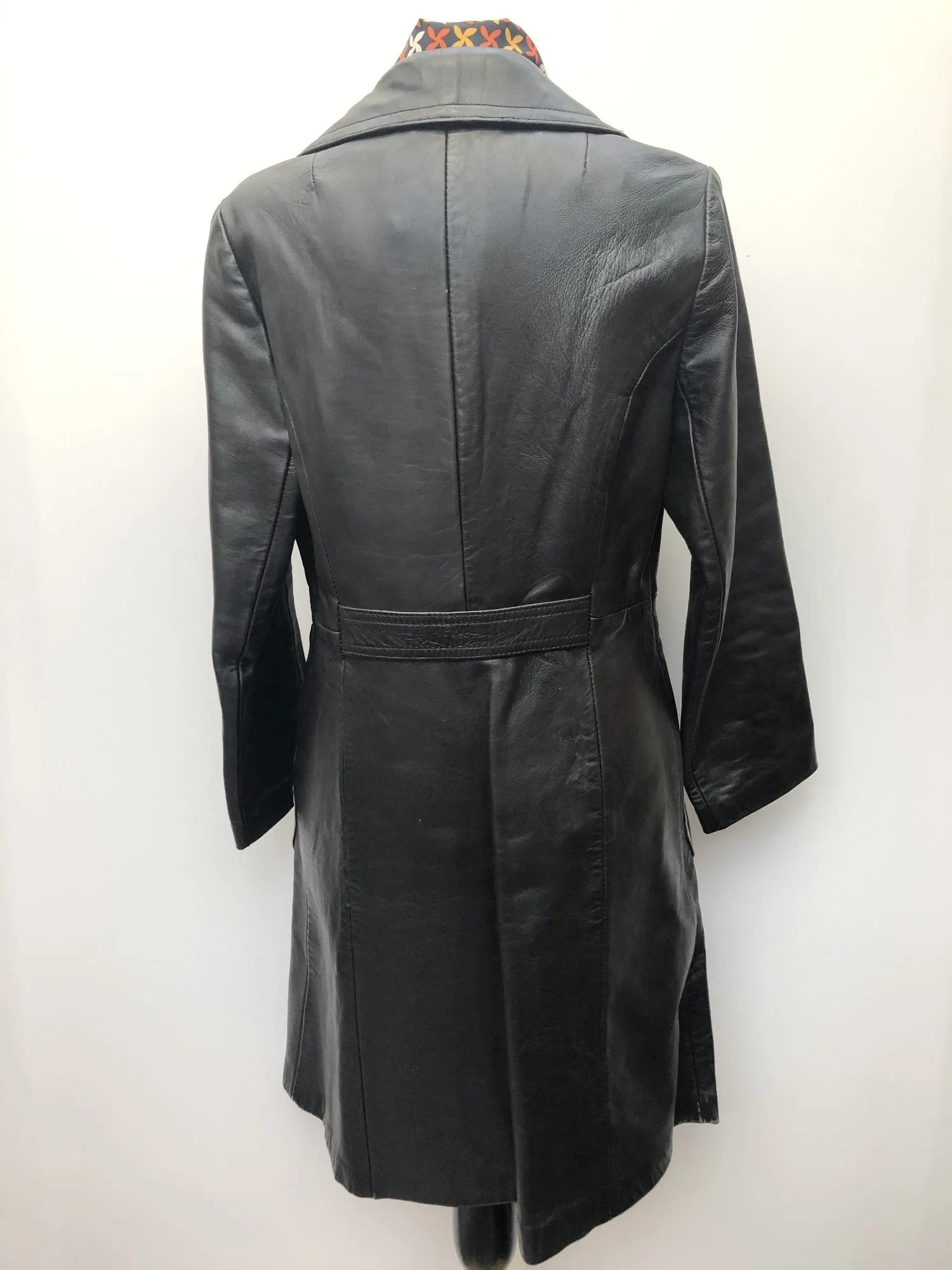 Vintage 1970s Leather Jacket by Suede Centre Swears and Wells in Black - Size UK 12