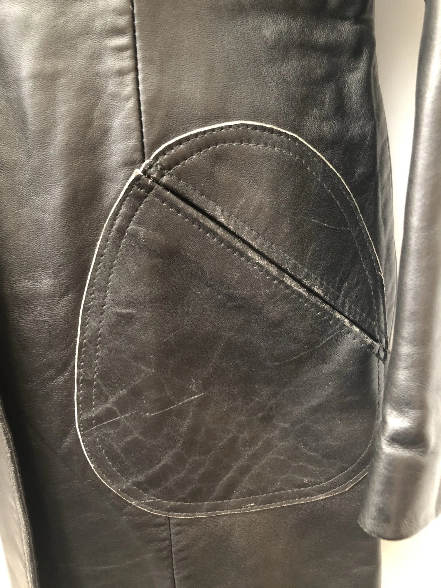 Vintage 1970s Leather Jacket by Suede Centre Swears and Wells in Black - Size UK 12